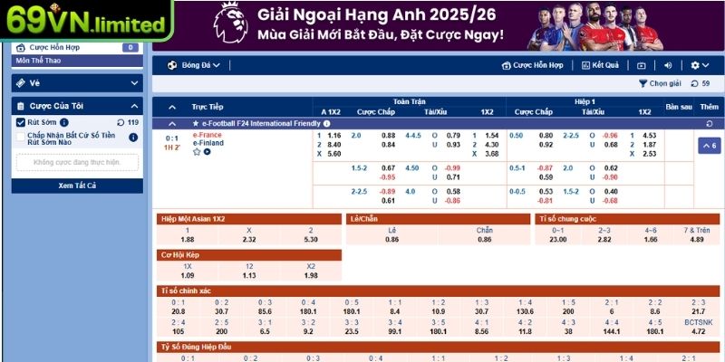 Sảnh SBO - Trung Tâm Cá Cược Thể Thao Hàng Đầu Tại 69VN 2 Thống kê dữ liệu chuyên sâu